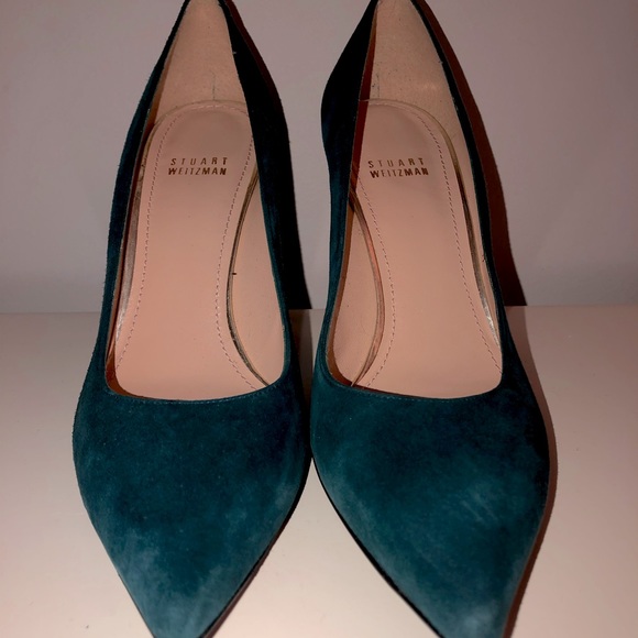 Stuart Weitzman Shoes - Stuart Weitzman suede heels. Size 9. Dark Teal.